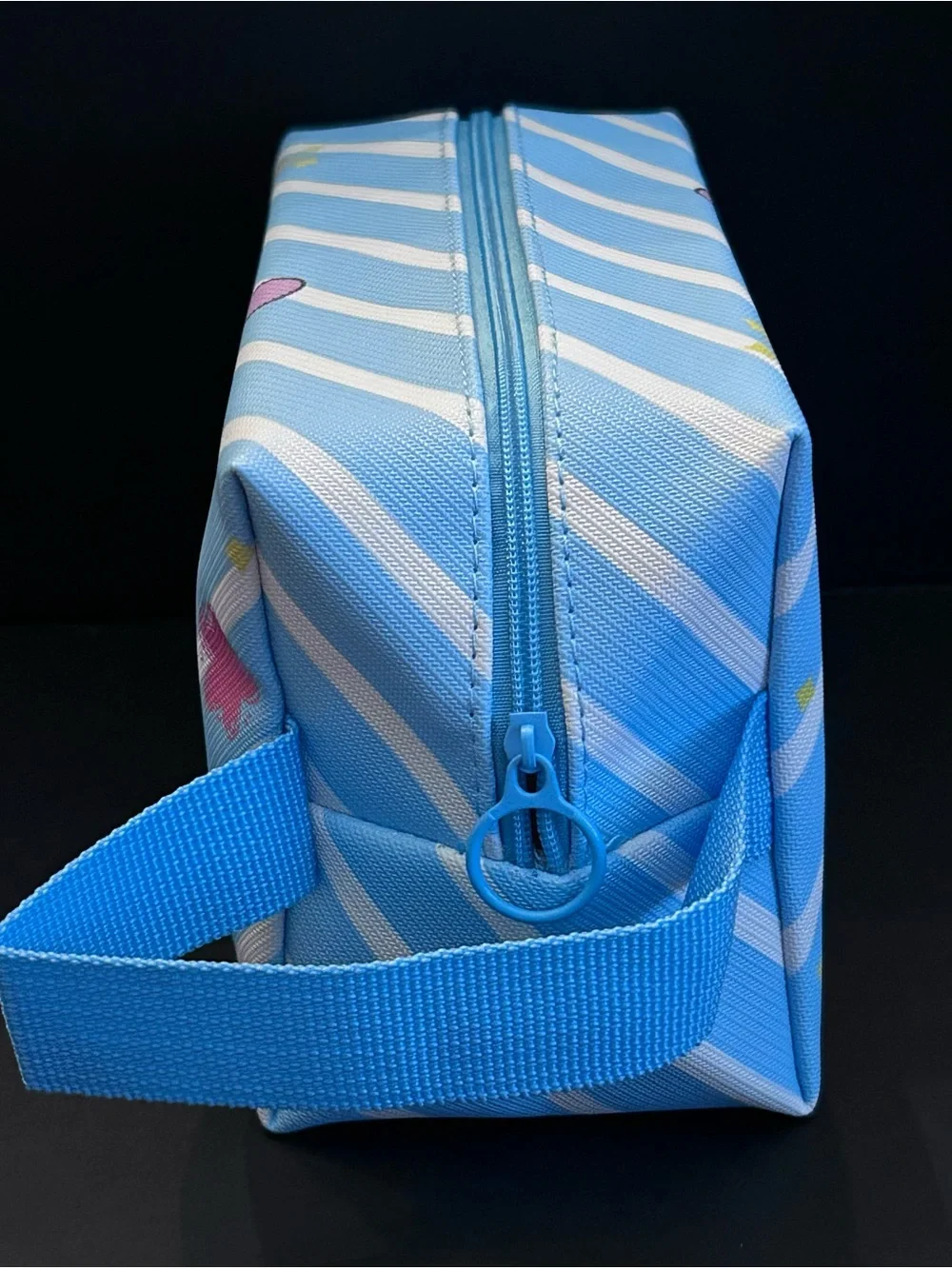 Stitch Light Blue, Pink & White Zipper School Supplies or Cosmetic Pouch Zip Bag